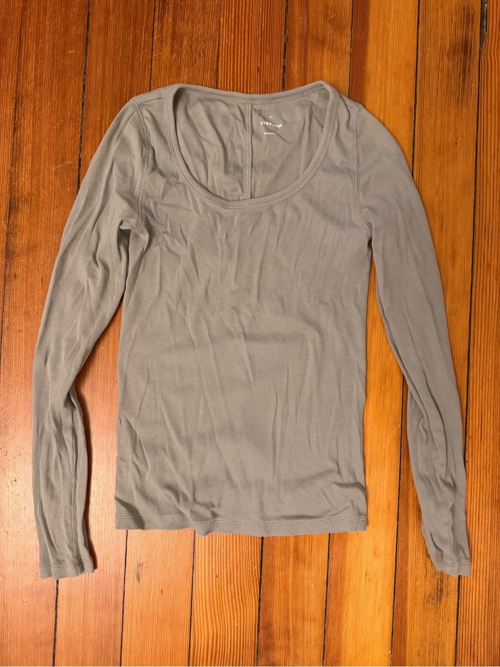 Everlane luxe rib scoop neck long sleeve tee